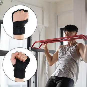 1 пара спортивных перчаток для кросс-тренировок, поддержка запястья, тяжелая атлетика, мужчины, без перчаток, Женщины-Вес и фитнес-Силиконовая подтяжка мозолей D3G1