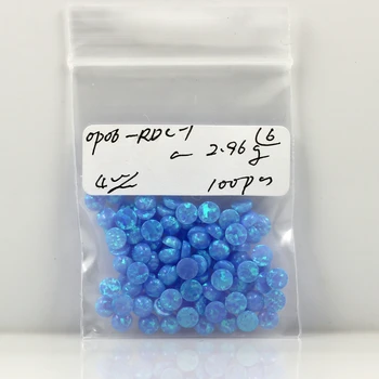 (10шт /20шт / 50шт /Лот) 4 мм синтетический OP06 Светло-голубой круглый кабошон с плоским дном, опал, россыпь драгоценных камней для ювелирных изделий