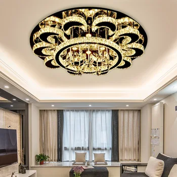 2023 новая хрустальная лампа для гостиной, круглый минималистичный современный светодиодный потолочный светильник, атмосферное домашнее освещение спальни