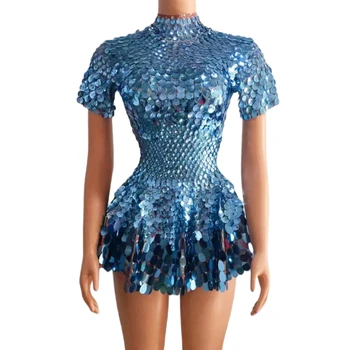 2023 Синие Короткие коктейльные вечерние платья с аппликацией, расшитые блестками и стразами, платье для латиноамериканских танцев, женская одежда для соревнований W2301010