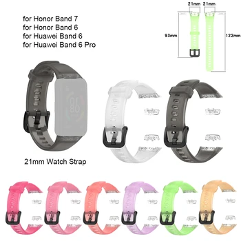 21 мм ремешок из ТПУ для Honor Band7 / 6, Сменный браслет для смарт-часов, браслет для Huawei Band 6 / 6Pro