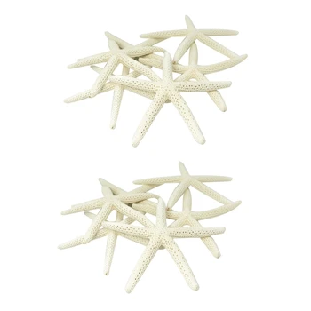 24ШТ белая морская звезда 5-10 см, декоративная морская звезда с пятью пальцами