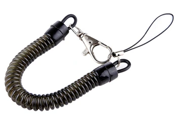 50шт Черный Выдвижной брелок для ключей с пружинной спиралью, растягивающийся брелок для ключей, веревка для мужчин и женщин