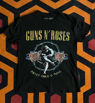 Guns N Roses Sweet Child O 'Mine Черная футболка Размера S Small Мужская Винтажная
