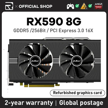 JIESHUO RX 590 8G GME Видеокарта AMD Radeon С двойным вентилятором Компьютерный графический процессор Rx590 8G Play Игровой настольный компьютер Для 256-битного видеомобиля 2304SP