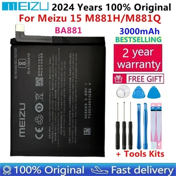Meizu 100% Оригинальный BA881 3000 мАч Новый Аккумулятор Для Meizu 15 M881H/M881Q Телефон Высококачественный Аккумулятор Bateria + Подарочные Инструменты