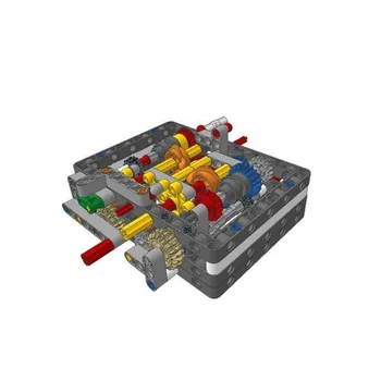 MOC City High-Tech Gears Ультракомпактная 8 + N + R-Ступенчатая Секвентальная Коробка Передач Модель Строительных Блоков Собрать Набор Кирпичей DIY Engine Toys