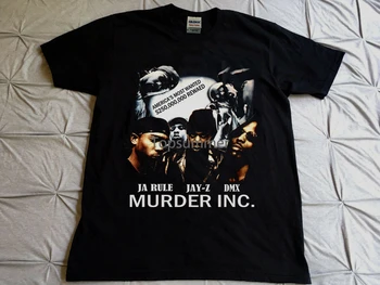 Vtg ~ 90S Murder Inc Хип-Хоп Рэп Футболка Jay Z Dmx Ja Rule 2Pac Nas Tlc ~ Перепечатка Летней Модной хлопчатобумажной футболки