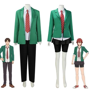 Аниме Томо-тян - девушка! Костюм для косплея Tomo Aizawa Junichro Kuboat, зеленая куртка, брюки, женская Мужская униформа, одежда для костюма