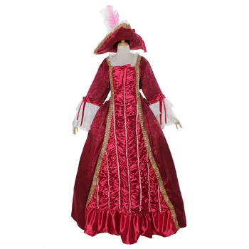 Бальные платья Марии Антуанетты в готическом викторианском стиле, винтажное роскошное красное платье времен Гражданской войны, костюм Южной Красавицы со шляпой, сшитый на заказ
