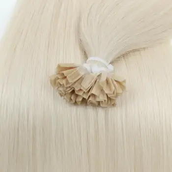 Белый Блонд # 1001 K Tip Наращивание Волос Настоящие Человеческие Волосы V Tip Кератиновые Волосы Hot Fushion Machie Remy Наращивание Волос 12-24 дюйма