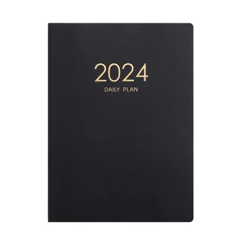 Блокнот с планом на 2024 год, Календарь, Утолщенный Блокнот с ежедневным планом, Еженедельный блокнот, Офисные Школьные принадлежности, 21,2 см X 28,8 См X 2 см