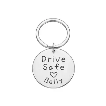Брелок с гравировкой Drive Safe для парня, брелок с пользовательским именем и Drive Safe