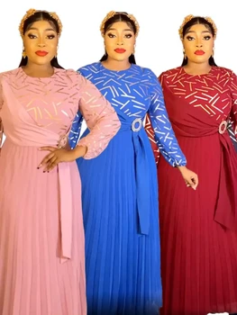 Вечерние платья в африканском стиле больших размеров для женщин 2023, Новое летнее шифоновое длинное платье Макси, Элегантный Кафтан, Мусульманское платье, женская одежда