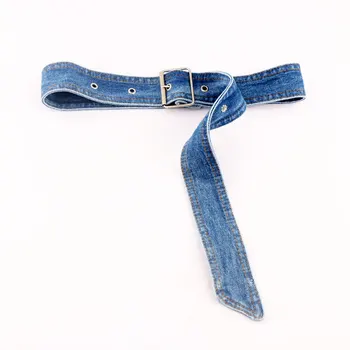 Выстиранный джинсовый пояс в стиле ретро, Женские Широкие Простые Универсальные Декоративные брюки, Корейская повседневная юбка с пряжкой, Рекомендуемая талия 63-85 см