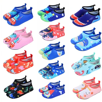 Детская водная пляжная обувь, обувь для плавания для девочек, Быстросохнущая водная обувь для мальчиков, Мягкие домашние тапочки для подводного плавания, носки для плавания