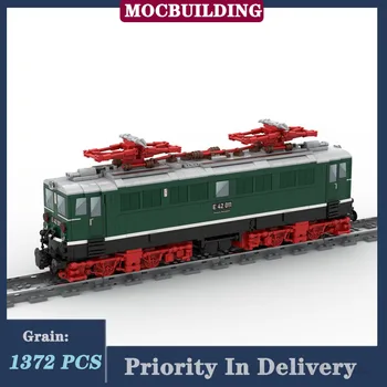 Железнодорожный локомотив MOC Urban Transport Br E42 Модель Building Block в сборе Коллекция пассажирских поездов Серия игрушек и подарков