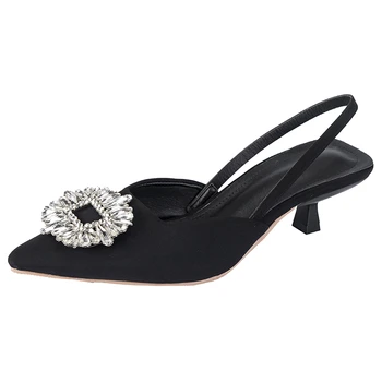Женская обувь 2023, Летние Новые Роскошные Свадебные Босоножки С Блестками, Острый Носок, Темпераментные Босоножки На Высоком Каблуке Zaptos Mujer Bling