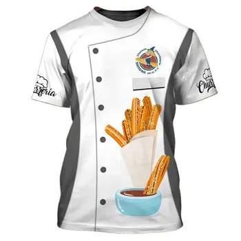 Забавная униформа шеф-повара для косплея, модная футболка с 3D-принтом, мужская повседневная футболка с круглым вырезом, женская футболка с коротким рукавом