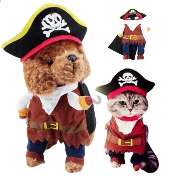 Интересный костюм собаки на Хэллоуин для домашних животных пиратский набор для ролевых игр для собак малого и среднего размера, костюм щенка чихуахуа