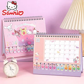 Календари Sanrio Hello Kitty на 2024 год, Стационарные Настольные Мини-офисные Ежемесячные Настольные Календари, Переносные календари для офиса