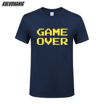 Классическая футболка с графическим изображением Game Over для мужчин и женщин, футболки высшего качества, повседневные, хипстерские, ностальгические, винтажные футболки унисекс