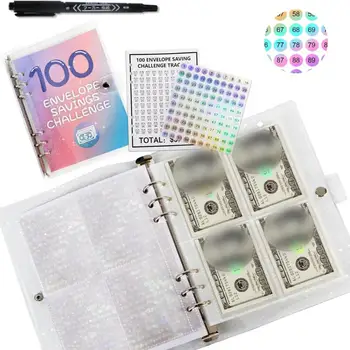 Конверт с блестками, переплет, переплет для экономии денег, переплет для экономии денег, 100-дневный конверт, набор для домашнего планирования