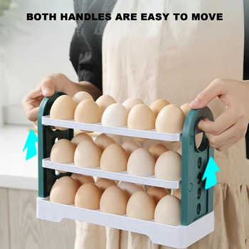 Контейнер для хранения яиц для бытового холодильника, подставка для хранения свежих яиц, лоток для яиц в холодильнике большой емкости.