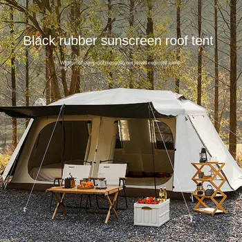 Крыша палатки на открытом воздухе, Автоматическая палатка для защиты от дождя и солнца, Походное снаряжение, Двухкомнатная хижина в дикой природе