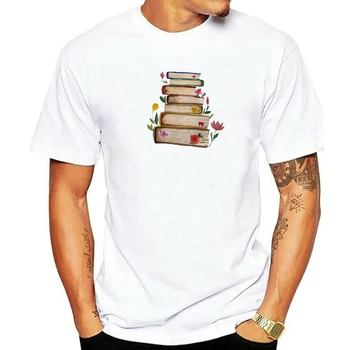 Летняя модная футболка в стиле харадзюку с круглым вырезом, топ с коротким рукавом, цветочный тренд 90-х, женская футболка с рисунком книги из мультфильма, футболка с принтом.