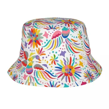 Мексиканский Цветочный Узор Унисекс Шляпы-Ведра Индивидуальные Летние Путешествия Пляж Мексика Вышивка Бесшовные Цветочные Графические Шляпы