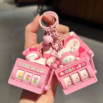 Мини-Брелок с розовым Кроликом, Выигравший игру, Подарок Лучшему Другу, Игрушка, Брелок для ключей, Игровая консоль, Креативная Модель Казино, Брелок для ключей