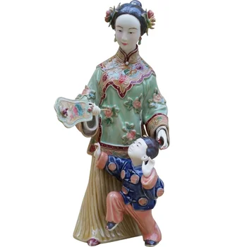 Музыка матери и ребенка, древняя красавица кукла шиван, керамическая китайская рамка для гостиной, украшения семейной гармонии