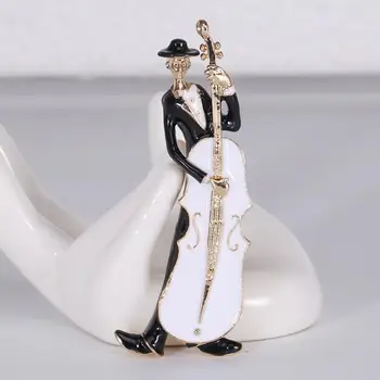 Музыкальная виолончель, Эмалевая брошь, Булавка для фрака или шали, Значок на лацкане, Ювелирный подарок для музыканта