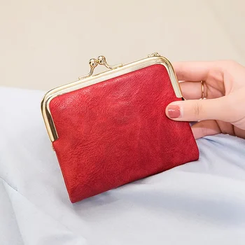 Новый модный тренд, чистое красное Все с однотонной короткой сумочкой, женская Ретро многофункциональная сумочка-клипса, мини-складка