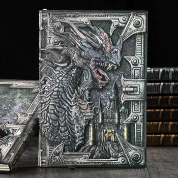 Ноутбук рельефный утолщенный ретро Дракон череп готический ноутбуки трехмерной Дневник