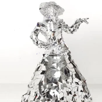 платье будущей невесты для косплея, одежда для сценического шоу, серебряный зеркальный космический свадебный костюм
