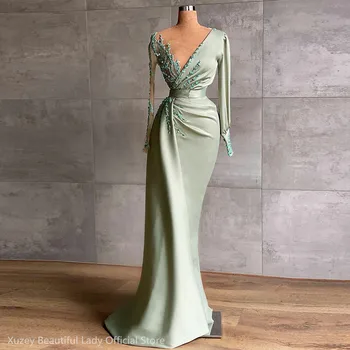 Сексуальное зеленое вечернее платье 