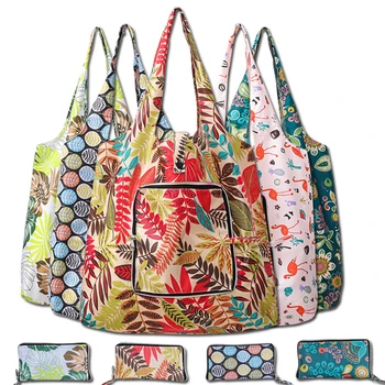Сумка для покупок с цветочным животным рисунком, складная ткань, Симпатичная сумка-тоут, Эко-сумка для покупок, Большие многоразовые сумки для покупок