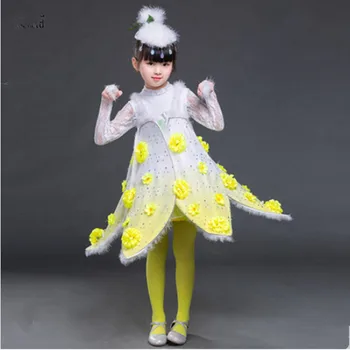 танцевальный костюм с цветком одуванчика для девочек, косплей растения, пение, танцы, школьная одежда для выступлений, фестиваль танцев