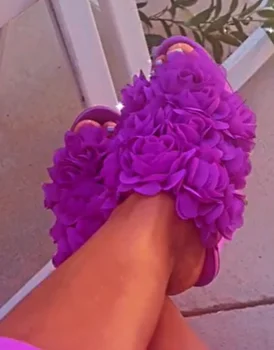 Тапочки с открытым носком и цветочным рисунком, верх с цветочным рисунком розы, каблуки-шпильки, круглый носок, босоножки, Летнее повседневное праздничное платье, Пикантные туфли