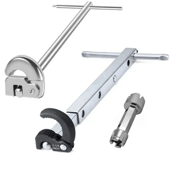 Телескопический ключ K50 для раковины, Гаечный ключ с регулируемой челюстью от 3/8 До 1-1 / 4, Выдвижная ручка, Ручной Инструмент для ремонта