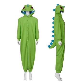 Унисекс Зеленая пижама с динозавром, креативный уникальный комбинезон с капюшоном в форме животного, домашняя одежда для взрослых, пижамы на Хэллоуин