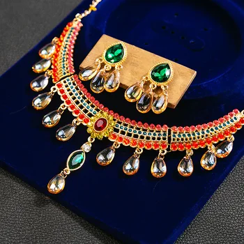 Французское веерообразное ожерелье в этническом стиле, Ретро-цвет, Новые Серьги в классическом стиле, Женский ювелирный набор в подарок