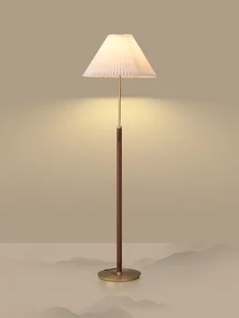Черный ореховый торшер для гостиной Nordic standing LED прикроватная медная лампа Современная творческая личность диван журнальный столик лампа