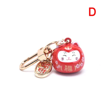 Японские милые брелки для ключей Lucky Cat, декор для автомобильных сумок, подвеска в виде водяного колокольчика